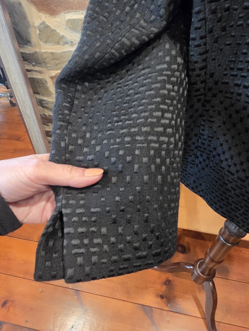 Linda Allard Ellen Tracy Textured Black Zip-Front Jacket - Picture 8 of 8